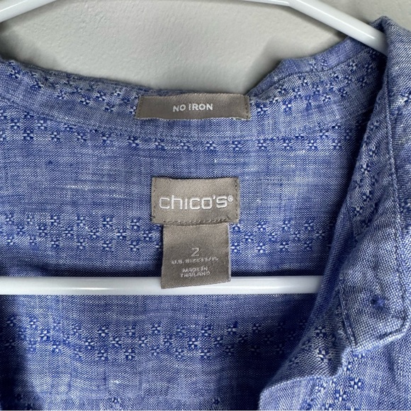 No-Iron Linen High-Low Shirttail-Hem Tunic - Picture 2 of 7